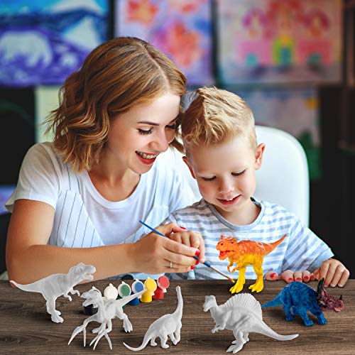 Image of COASTLINE CRAFT STEM.org Dinosaur Painting Kit for Kids with Dino Trivia-Dinosaur Crafts for Kids Ages 3-5 + w / 2 T-Rex Set - Screen Free, Educational Gifts for Boys