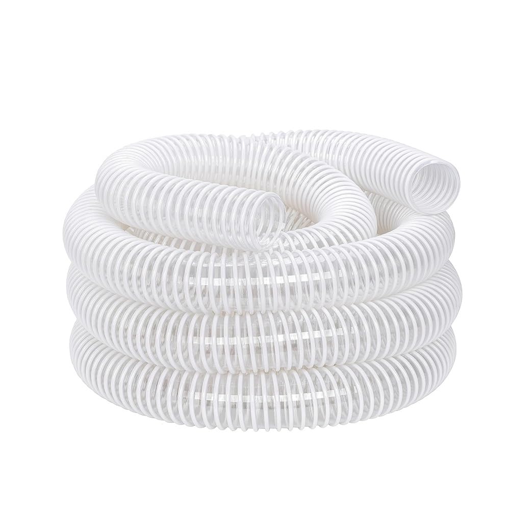 Tubo flessibile in PVC trasparente per raccolta della polvere, 5,1 cm, 25,4 cm, per aspirapolvere e filtrazione dell'aria, lunghezza 3 m, ideale per la lavorazione del legno e l'uso in officina