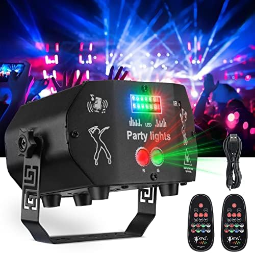 Party Lights, Vangoa Sound Activated Party Laser Light, 60 Patterns LED Strobe Lights Effect with 2 Remote Controls, Projector for Indoor Birthday Karaoke Club Bar Dance Halloween Christmas