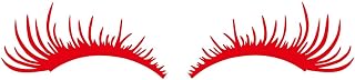 2 PCS Eyelash Decal for Car Headlight, Waterproof Funny Bumper Window Eyelashes Stickers, Reflective Fake Eye Lashes Decals Exterior Decor for SUV Truck RV Headlamp (Red)