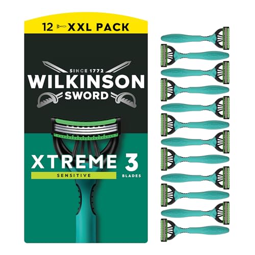Wilkinson Sword Xtreme 3 Sensitive rasoir jetable pour hommes, idéal pour les trousses de toilette des hommes, parfait pour le rasage...