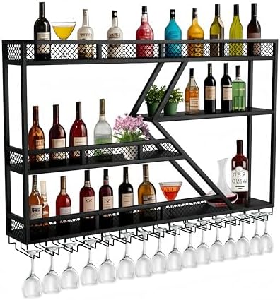 Amazon.com: HFTUW 31" Large Wall Mounted Wine Rack, 3-Tier Diamond ...