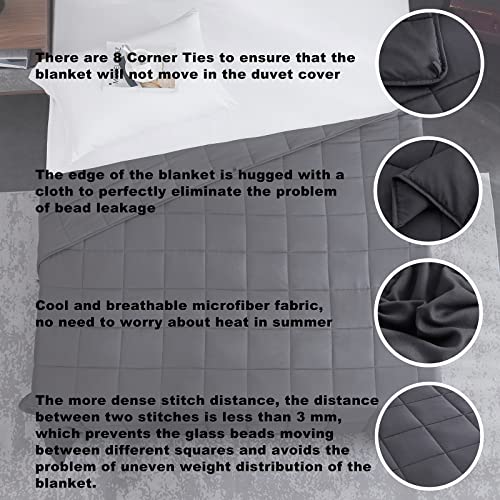 Weighted Blanket 30lbs 88x104 Cooling Breathable Heavy Blanket with Glass Beads for Adult All-Season