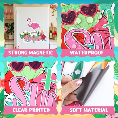 Imán decorativo grande flamenco rosa para refrigerador miniatura 7