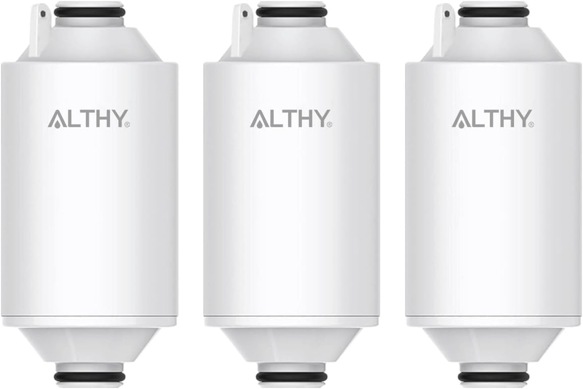 ALTHY Shower Filter Replacement For SF100 Vitamin C Revitalizing Shower Water Filter, Prevent Dry Itchy Skin, Hair Loss, Dandruff (3 packs)