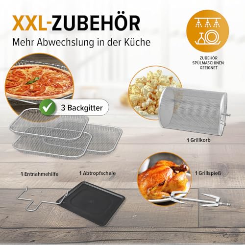 Heißluftfritteuse GOURMETmaxx mit Drehkorb und 12 L Volumen