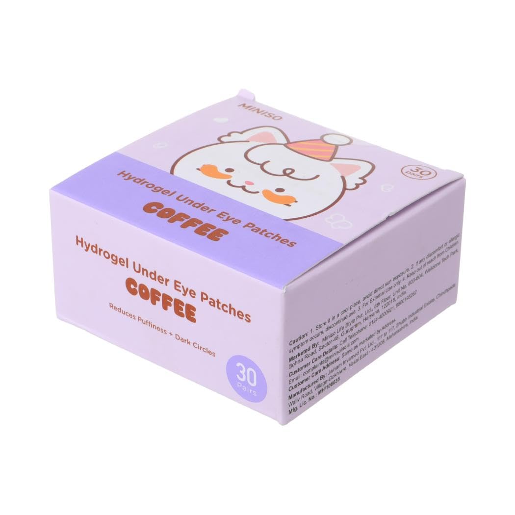 miniso hydrogel under eye patches 30 pairs (coffee)