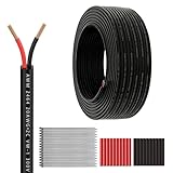 20 Gauge 2 Conductor Electrical Wire 100feet 20/2 Extension Cable UL2464 DC5V/12V/24V/300V 20AWG Stranded Pure Copper Low Voltage Wire for Automotive Lamps Strip Waterproof Outdoor Landscape Wire