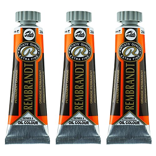 ターレンス 油絵具 レンブラント 3本組セット パーマネントオレンジ 15ml(5号)