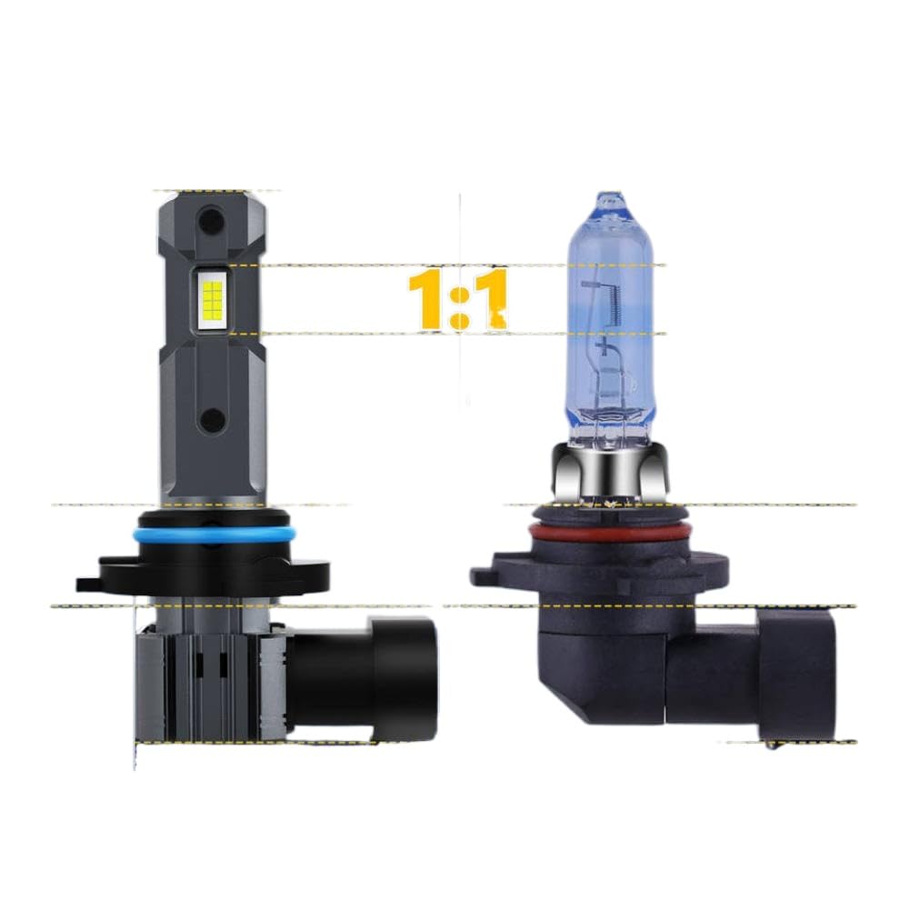 2 Stück 9005 LED-Scheinwerferlampen, 20000 lm, kabelloses, lüfterloses Abblendlicht-Autolampen-Set