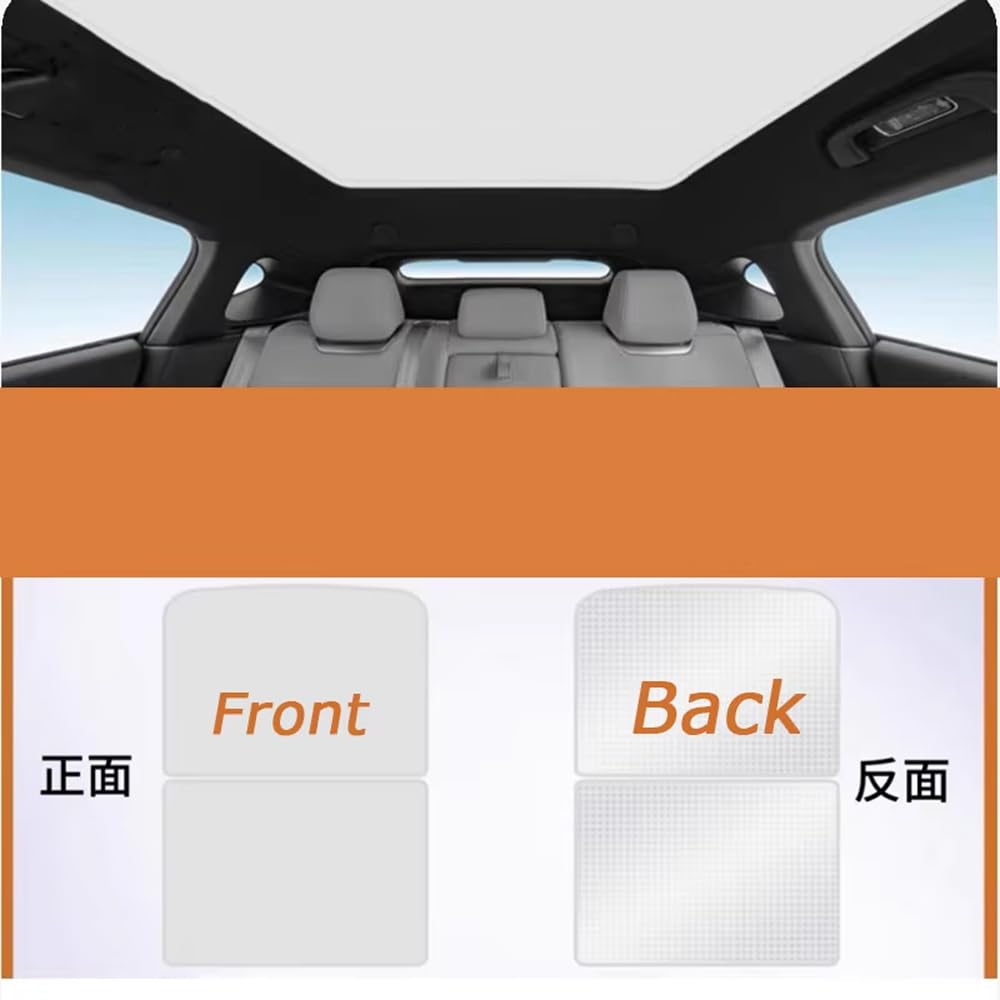 Rideau Pare-Soleil pour Toit Ouvrant de Voiture pour XPeng G6, Protection Solaire et Anti-Chaleur pour Toit Panoramique,Silver