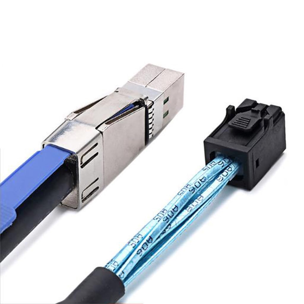 JMT Mini SAS HD SFF-8644 avec IC vers SAS HD SFF-8643 Câble de pile de serveur (SFF-8644 à SFF-8643, 100 cm)