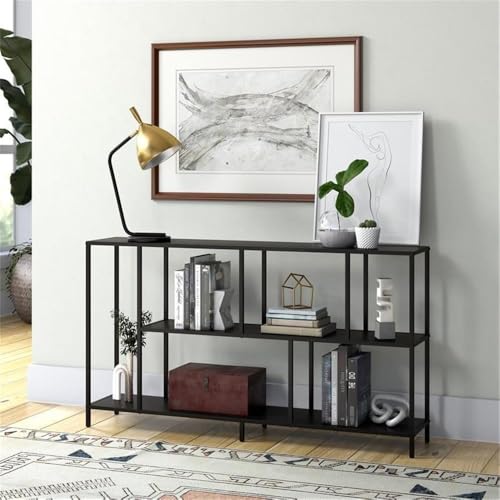 Image of Henn&Hart 52 inch Wide Rectangular Console Table in Blackened Bronze, Entryway Table, Accent Table for Living Room, Hallway