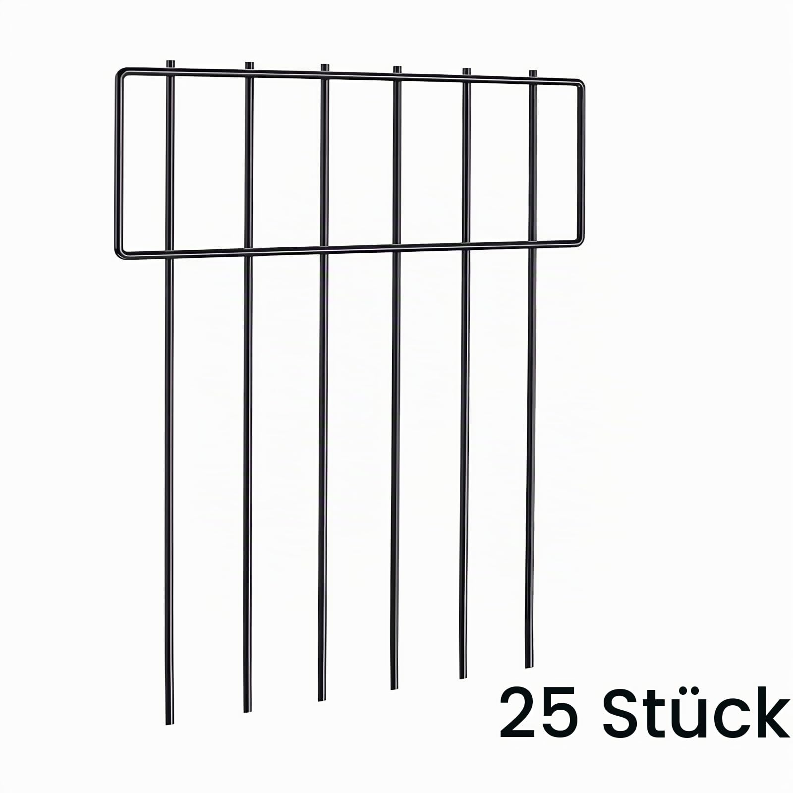 25 Stück Tierbarriere Zaun für Garten, Dekorativer Gartenzaun aus rostfreiem Metalldraht, Kein-Graben-Zaun für Hunde Kaninchen, Tierabwehr Zaun für Terrasse Hof Garten 43 cm Höhe