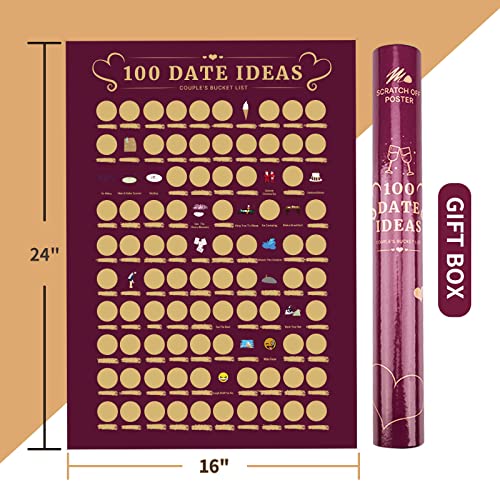 100 Dates Scratch Off Poster - Lista del secchio