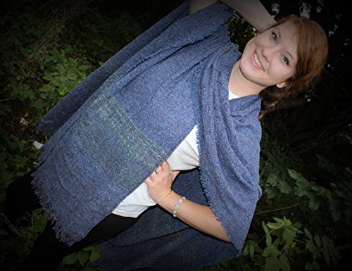 Biddy Murphy Irish 100% Soft Lambswool Pashmina Shawl & Wrap for Women, Mountain Blue2