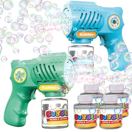 EagleStone Toys for 3+ Year Old Boys Girls, 2 Pack Bubble Gun Machine with Bubble Solution, Outdoor Toy for Kids Ages 4-8,Kids Toys for Ages 3-4 4-6...