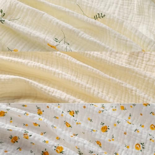 Image of Onacosht Muslin Bassinet Sheets 3 Pack, 35 inchx20 inch, Leaf and Floral Beige | Compatible with AMKE 3-in-1, MiClassic, Uiuwoo, Foalom, YADAQE, Milliard & TCBunny Bassinets, baby girl, 100% cotton