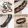 Dinghaole 6 Pcs Punk Braided Leather Bracelet Set - Adjustable Fashion Wrap for Men & Women With Wood Beads - Vintage Rope Style #4