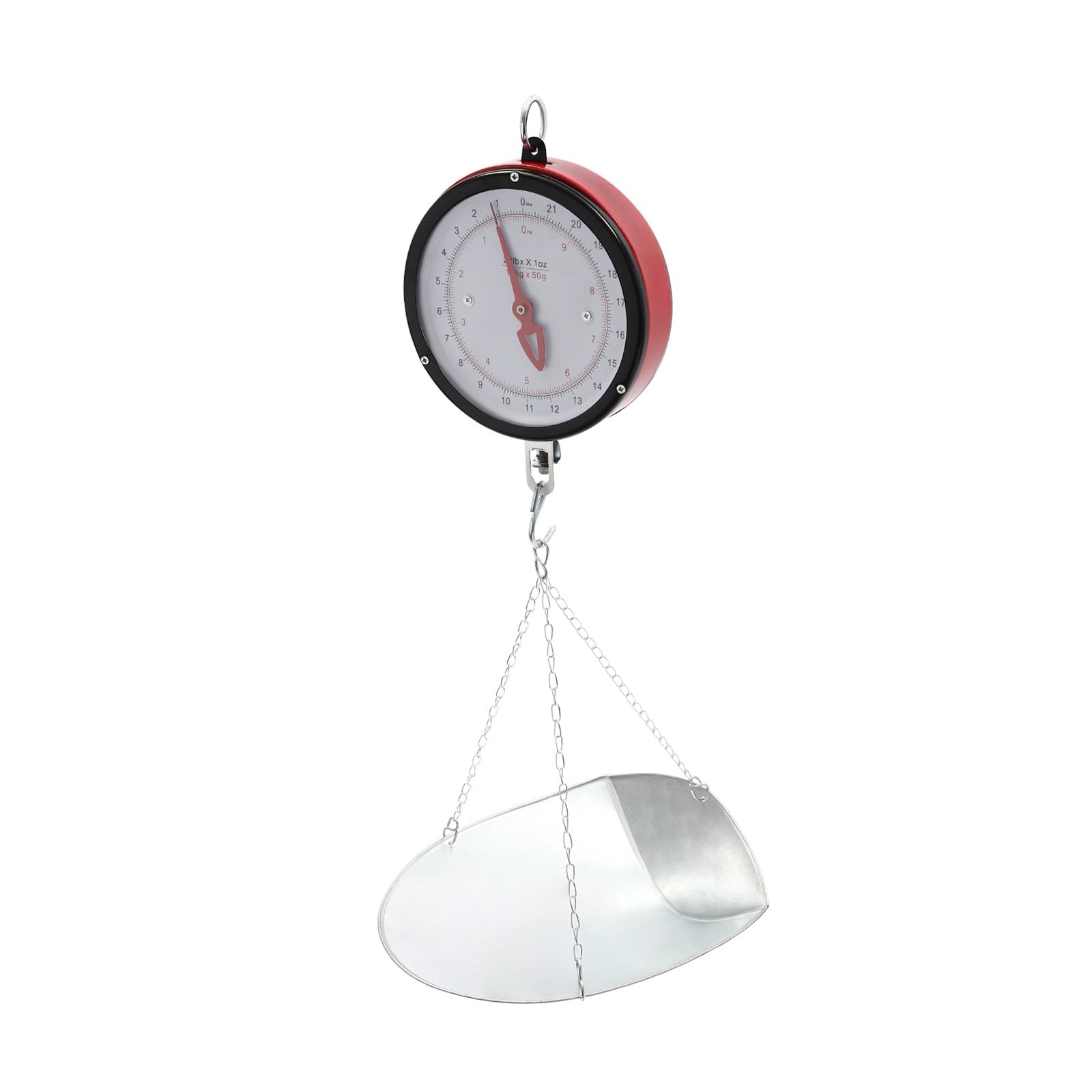 Bilancia Digitale sospesa Bilancia Meccanica sospesa con quadrante a Due Lati Paletta/Catena for la pesatura di Prodotti agricoli, Cucina e Gancio per Gru per carichi Pesanti(10KG)