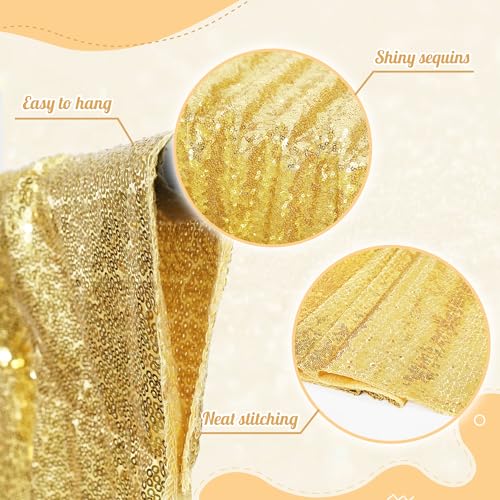 Cortinas de lentejuelas doradas 2x8ft pack 2 paneles miniatura 2