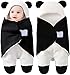 Sac de Couchage Bébé Fille Garçon Toison Couvertures D'emmaillotage Hiver Gigoteuses pour Poussette 0-12 Mois (Panda, 0-12 M)