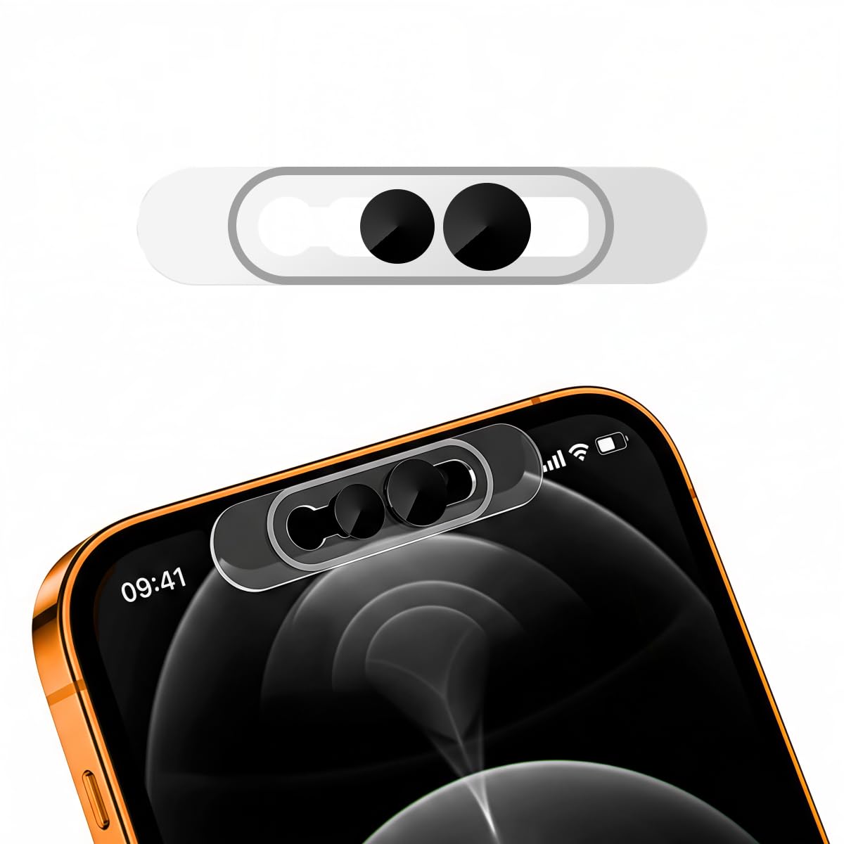 ZORBES® Front Camera Privacy Cover, Transparent Material & Perfect Phone Fit, Compatible with 17/16/15/14 Pro Max/Pro, Face Recognition On/Off, Adhesive Lens Protector-image-16