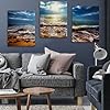 prinfantasy Sea Canvas Framed Wall Art - Posters 3Pcs Beach Print for Room Decoration Accessories 0704 #2