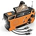 Kurbelradio Solar Notfallradio mit 2000mAh Powerbank, Universelle USB-Ladefunktion (Typ C/Lightning), AM/FM Radio mit Leselicht & SOS, Robust für Garten, Wohnmobil und Outdoor Überleben