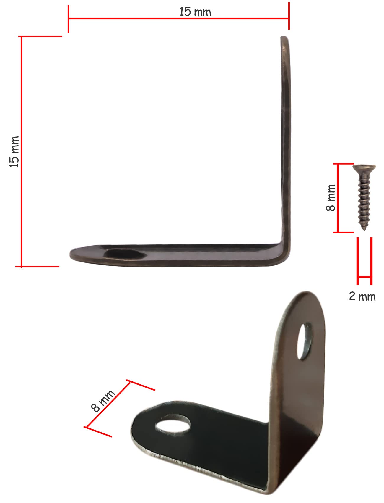 Protezioni Angolari In Metallo Vintage - Set Da 6, Per Battiscopa, Bronzo, 18 Pezzi Totali - Foto 6