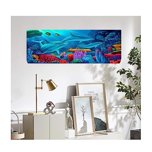 Image of DARSHANAM WORLD Beatiful Designer Ac Cover |Cutest Printed Air Conditioning Dust Cover For Indoor & All Type AC Split Covers |Colorfull Folding Designer Ac Cover (Blue Sea Fish 1.5 Ton)