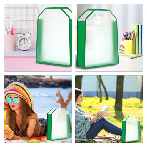 Image of PATIKIL Scrapbook Paper Storage Organizer, Inclined Scrapbook Organizer for 12x12 inch Sheet Paper Vinyl Storage with Handle for Scrapbook File Vinyl Paper Card Stock, Green