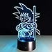 Produktbild 3D-Illusionslampe Dragon Ball Son Goku Nachtlicht für Schlafzimmer Dekoration Kinder Geburtstagsgeschenke Weihnachtsgeschenke (7 Farben + Fernbedienung + SUB)