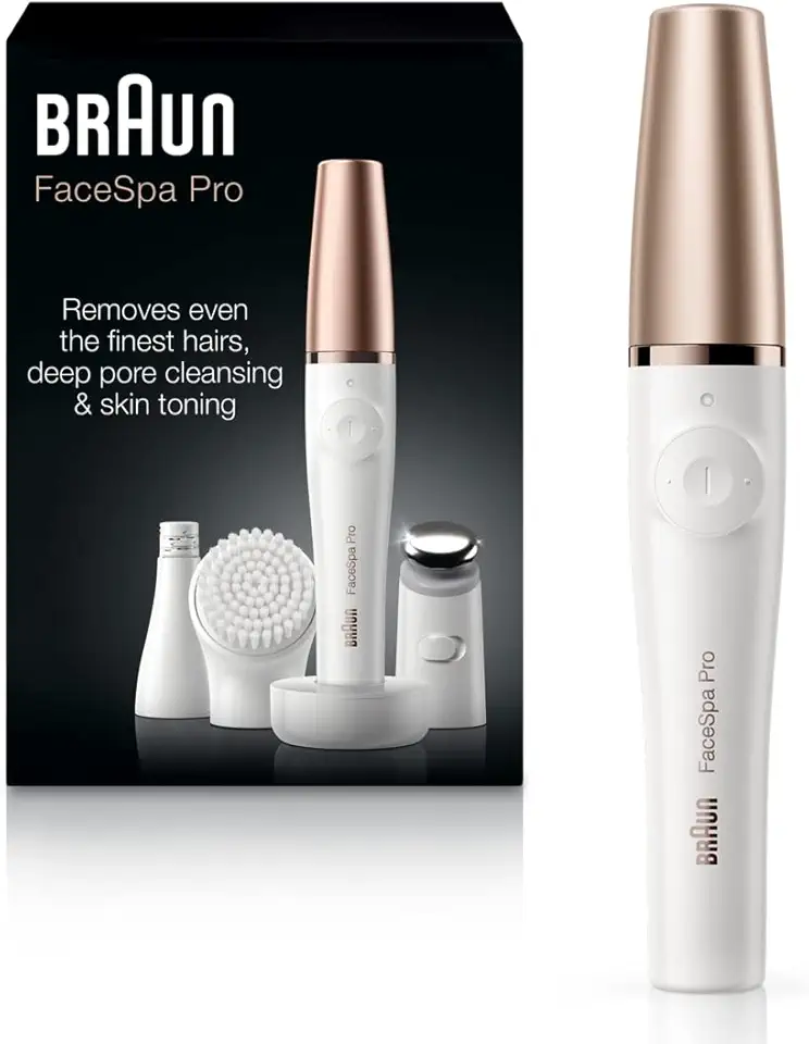 Braun Face Epilator Facespa Pro 911, Facial Hair Removal for Women, Hair Removal Device, 3-in-1 Epilating, Cleansing Brush and Skin Toning with 3 Extras GreenCircle Certified: Certified Energy Savings