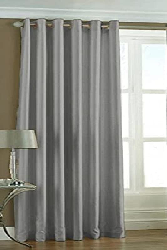 Exporthub 1 Piece Plain Eyelet Polyester Window Curtain - 5ft, Grey