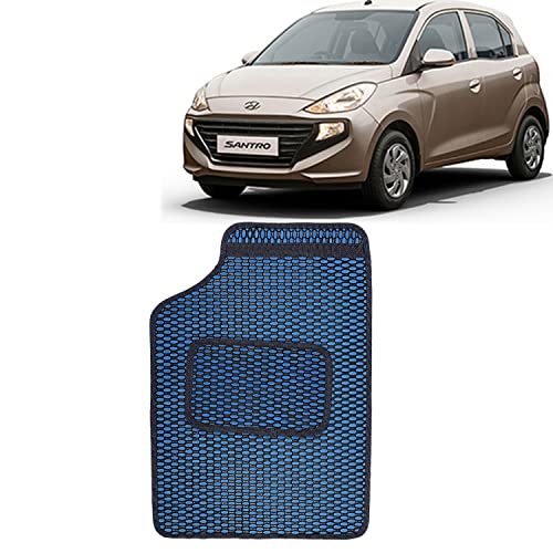 Image of Kingsway Dotted Design Car Floor Foot Mats Universal Fit for Hyundai Santro, Model Year : 2018 Onwards, Water and Dustproof, Color Blue, Set of 5 Pieces