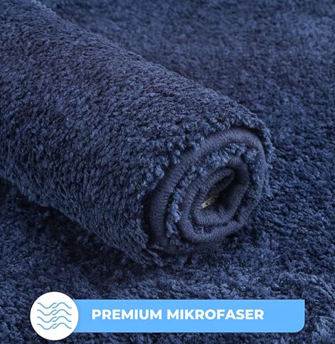 Sentidos rutschfeste Badematte in modernes Badezimmer Komfort-Badvorleger, Badezimmerteppich Set & rundem Badteppich – Bild 5