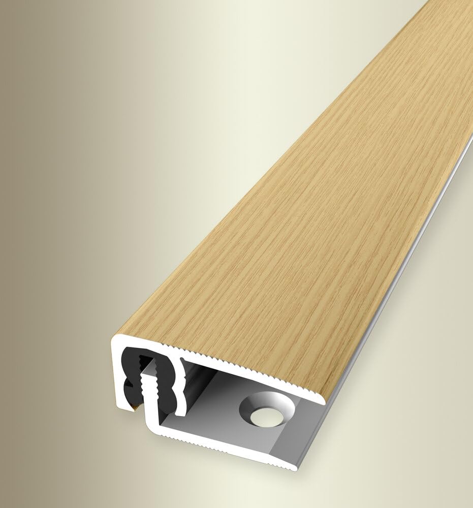PROVISTON | Abschlussprofil | Parkettausgleich | Breite: 30 mm | Höhenausgleich: 7-18 mm | Länge: 900 mm | Aluminiumprofil | Eiche hell | 1 Stück