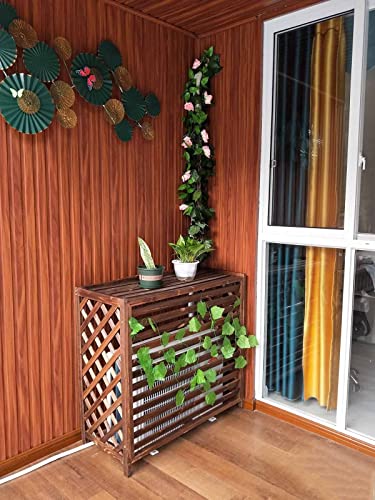 Support de fleurs en bois pour climatiseur et cache-compresseur de balcon - 5