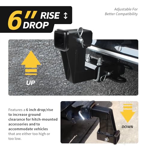 image for MaxxHaul 50909 Trailer Hitch Riser for 2 inch Receiver with 6 inch Ris