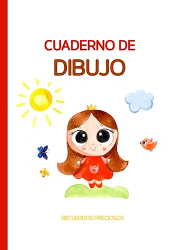 Cuaderno de dibujo niños: Libreta Princesa para Niñas | 100 paginas Hojas Blancas Grande formato A4 | Para dibujar sus Primeros dibujos: Recuerdos de por Vida