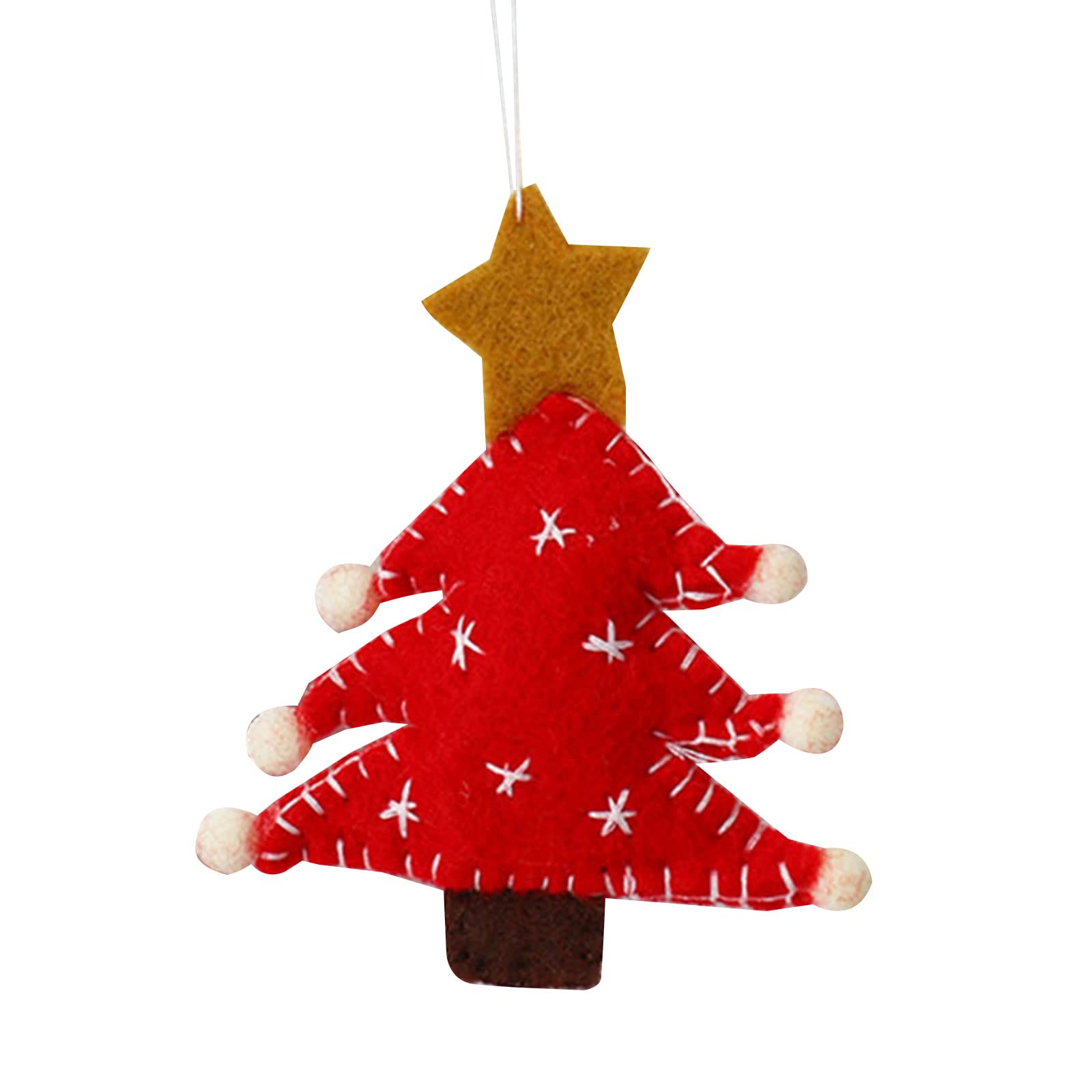 Kalttoy Red Tree Felt Christmas Tree Pendant Cartoon Christmas Tree Decor Supplies Household For Wedding Birthday Party Background Decor Pendant