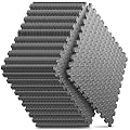 Home Gym Mat, Puzzle Exercise Mat, 1of EVA Interlocking Foam Floor Tiles for Home Workout Equipment and Kids' Play Areas - Grey, 24 in x 24 in x ½ in - 32 Tiles (Grey, 32 Pack 128 sq ft)