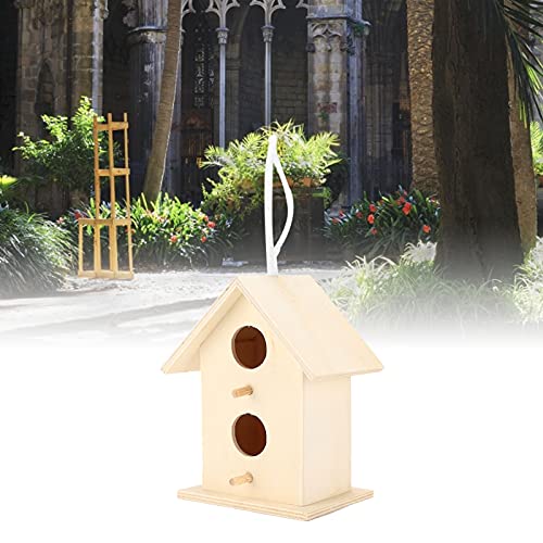 Image of GLOGLOW Bird Nest, Wooden Windproof Cave Hanging Parrot House House for Pet Parrot Budgie Parakeet Cockatoo Canary Finch Dove