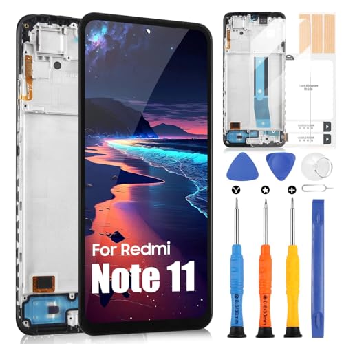 LCD Pantalla para Xiaomi Redmi Note 11 Display para Redmi Note 11 2201117TG, 2201117TI, 2201117TY, 2201117TL LCD Display Touch Screen Assembly con Kit Reparación (6,43', No para Versión 5G)