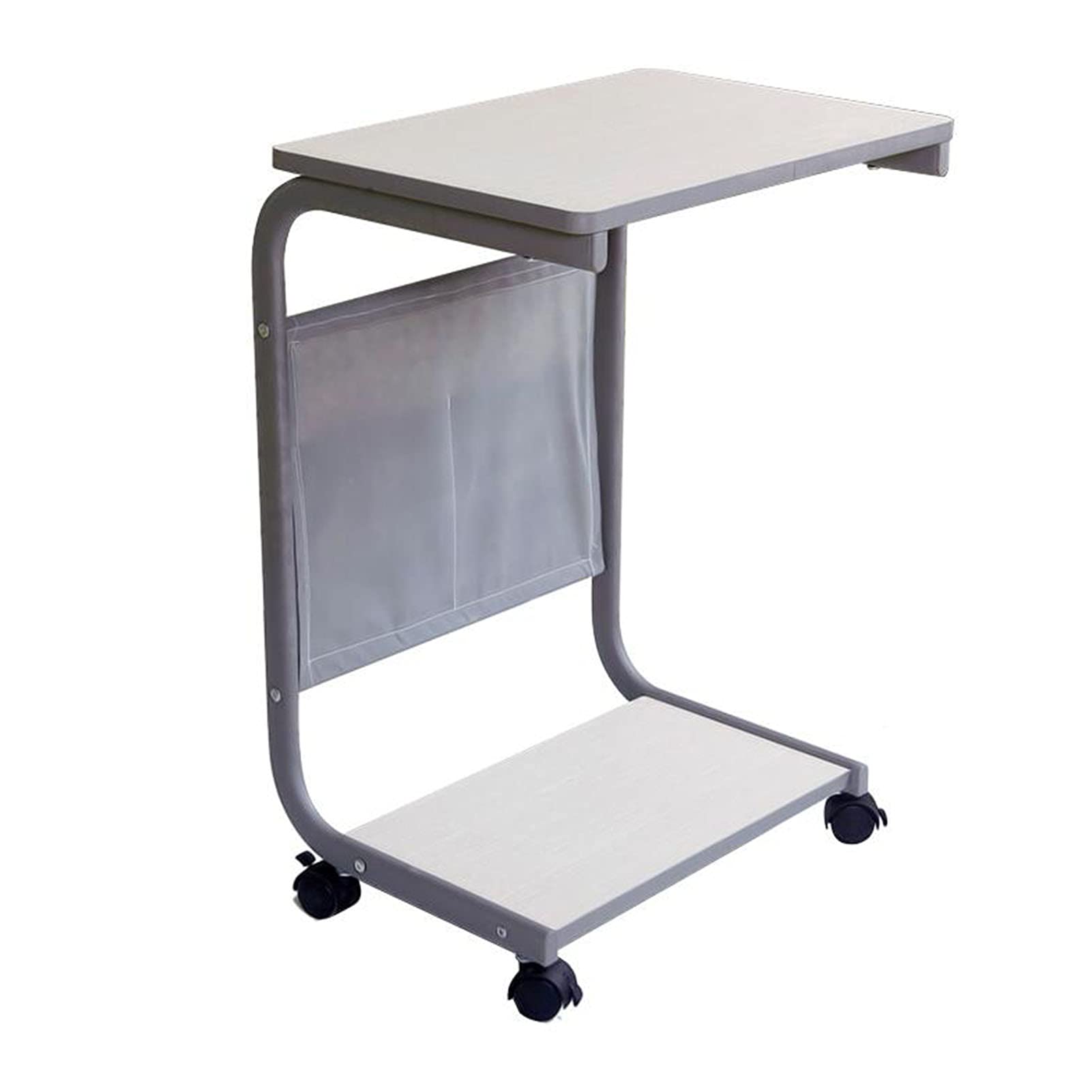 HAIZHENSide End Table Assembling Furniture,C-Type Children's Study Table,Mobile Coffee Table,Coffee Table Floor Storage Table for Living Room Bedroom(Size:18.11 * 12.99 * 26.18in,Color:White Pine)