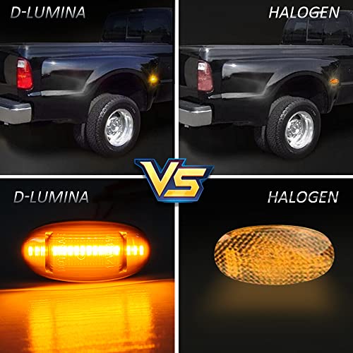 D-Lumina Led Side Marker Lights Assembly Amber ＆ Red For Fo-Rd F250 F350 F450 F550 Super Duty 2011-2022 Dually Bed Fender Side Markers, Smoked Lens Front Rear Side Marker Lamp, Pack Of 4 #TOP7