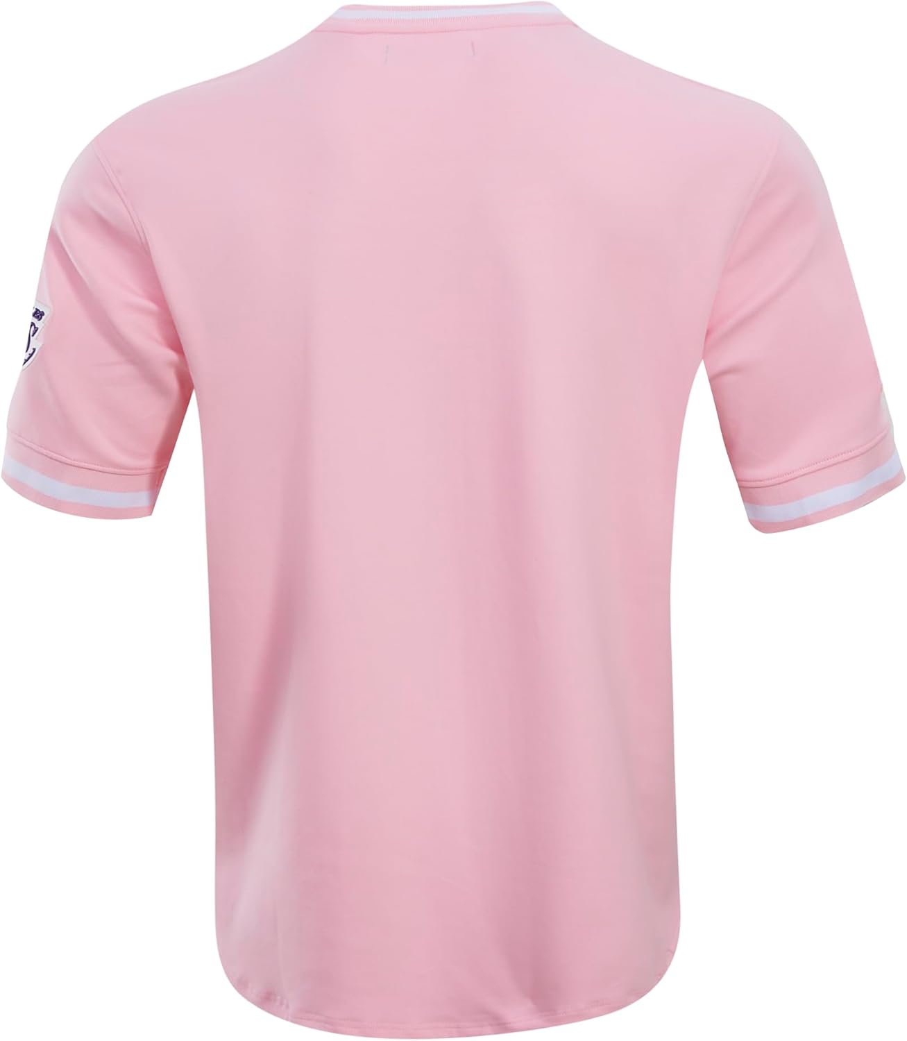 Pro Standard Mens NBA Los Angeles Lakers Classic Chenille Short Sleeve Tee Pink L - Image 2