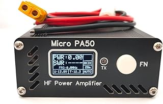 Emergoo 50W 3.5MHz-28.5MHz cro PA50 Digital Display Intelligent Shortwave HF Power Amplifier with Power/SWR Meter + LPF Filter for Radios