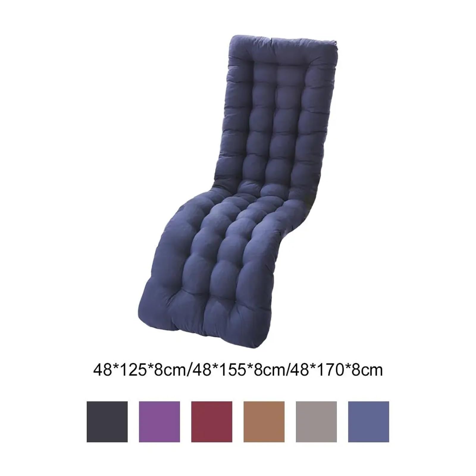 Cuscino reclinabile in Poliestere, materassino Spesso, Cuscino for Lettino Prendisole, for Esterni e Interni(Deep Blue C)